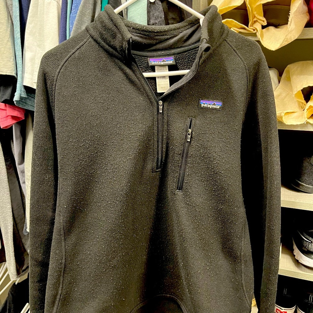 Patagonia Black Quarter-Zip Fleece Pullover